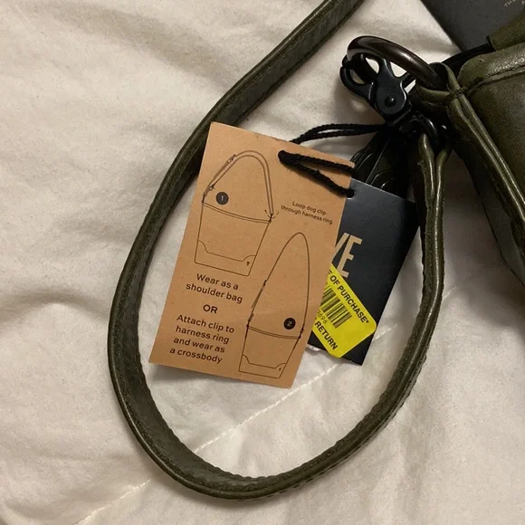 Frye Melissa small hobo bag leather adjustable strap olive green - Picture 9 of 12